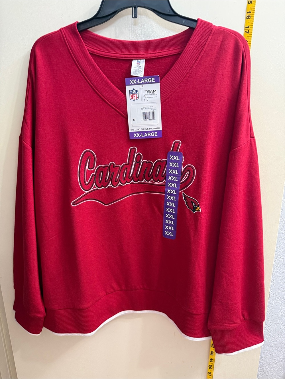 NFL Cardinals Red V-Neck Sweater